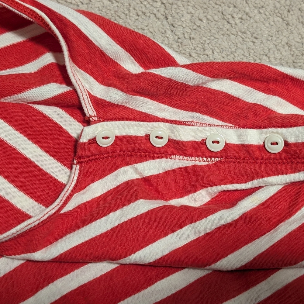LRL Lauren Ralph Lauren Jeans Co. Red White Striped Long Sleeve Shirt - Picture 4 of 6